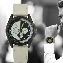 Мужские кварцевые часы с кожаным ремешком в стиле ретро, аналоговые наручные часы из сплава, подарок, 2019 2024 - купить недорого