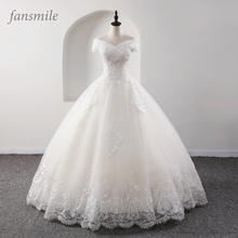 Женское винтажное свадебное платье Fansmile, роскошное кружевное бальное платье невесты, модель 2020 2024 - купить недорого