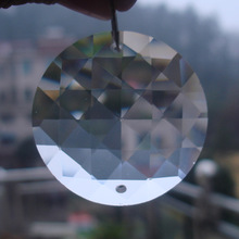 50pcs/lot 45MM Crystal Glass Round Sun Disk Clear In 2 Holes Crystal Loose Beads Chandelier Prism Beads 2024 - buy cheap