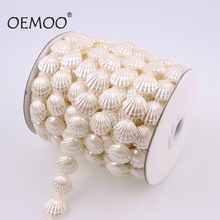 17mm 0.6 yard Shell Ivory Craft Imitation Pearl Beads Cotton Line Chain Pearl cup chain 2024 - buy cheap