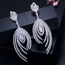 ThreeGraces New Fashion White Gold Color Shiny CZ Crystal Long Drop Dangle Earrings for Women Wedding Party Jewelry Gift ER245 2024 - buy cheap