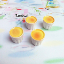 Tanduzi оптовая продажа 100 шт. кавайная каучуковая миниатюрная чашка для пудинга декоративные яйца с плоским основанием кабошон искусственное украшение 2024 - купить недорого