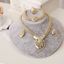 ZOSHI Bridal Dubai Gold Jewelry Sets Crystal Necklace Bracelet Nigerian Wedding Party Women Fashion Party Jewelry Set 2024 - buy cheap
