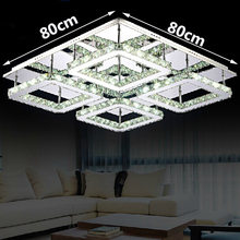 Большие площади L80 * W80CM дизайн Современные светодиодные Crystal потолочное 4-освещение люстры украшения дома Luminaria Teto 2024 - купить недорого