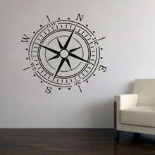 Compass Wall Sticker Art Wall Decals Home Decors Living Room Coastal Decor Compassed Pattern Self Adhesive Removable B223 2024 - buy cheap