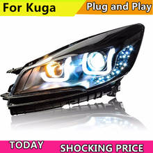 doxa Car Styling For Ford kuga Escape headlights 2013-2016 For Ford Escape LED Headlight bi xenon lens Lowbeam Headlamp Double U 2024 - buy cheap