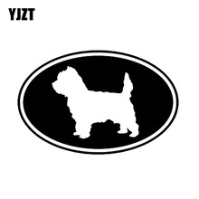 YJZT 12.7*8.3CM Cairn Terrier Dog Euro Oval Cute Cartoon Vinyl Decal Windshield Decorative Stickers Black/Sliver C6-1775 2024 - buy cheap