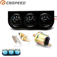 CNSPEED 52MM 3 In 1 Triple Car Oil temp meter water temp gauge Oil Pressure Gauge Kit With Sensor Universal Auto Car Gauge Meter 2024 - buy cheap