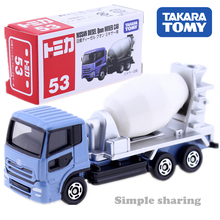 Takara Tomy TOMICA NISSAN QUON Дизель Бетономешалка No.53 металлический автомобиль миниатюры Литой Грузовик модель популярные детские игрушки 2024 - купить недорого