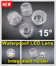 200 unids/lote, lentes LED de 15 grados, lentes PMMA impermeables con soporte de lente conjunto, lente de lámpara LED de alta potencia, envío gratis 2022 - compra barato