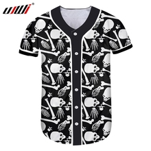 Camiseta masculina estampada 3d ujwi, camiseta esqueleto e caveira punk rock spandex tamanho grande 6xl 2024 - compre barato
