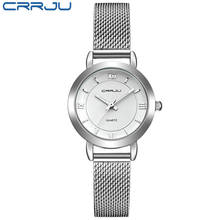 CRRJU Silver Watch Women Watches Fashion Casual Quartz-watch Female Steel Bracelet Luxury Dress WristWatch Reloj Muje Montre Fem 2024 - buy cheap