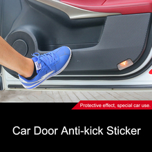 QHCP Carbon Fiber Car Front Rear Door Anti Kick Stickers Anti-kick Anti-dirty Film Protection For Lexus IS250 200T 300 2014-2020 2024 - buy cheap