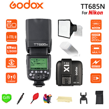 Godox tt685n 2.4g hss 1/8000s i-ttl gn60 flash speedlite sem fio + X1T-N gatilho para nikon d800 d700 d7100 d5200 d5100 d70s 2024 - compre barato
