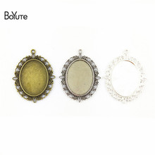 BoYuTe (20 Pieces/Lot) 40*30MM 3 Colors Zinc Alloy Cameo Cabochon Base Setting Oval Blank Pendants Double Support Diy Jewelry 2024 - buy cheap