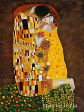 Famous paintings of Gustav Klimt the kiss Hand painted canvas art in gold High quality 2024 - buy cheap