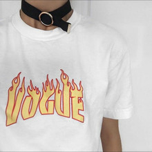 Vogue flame 90s camisetas unissex impresso grunge estilo oversize topos camisetas tumblr moda verão algodão casual o pescoço legal t camisas 2024 - compre barato