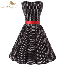 2021Rockabilly Elegant 50s 60s Retro Swing Vintage Dresses Black Red White Sleeveless Polka Dots Women Summer Dress VD0107 2024 - buy cheap