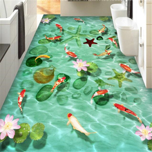 beibehang Customized large floor painting 3d self-adhesive mulch stone shell sea star squid lotus 3D floor tile decorative floor 2024 - buy cheap