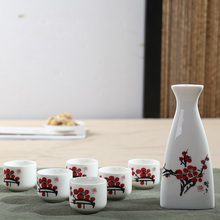 Juego de 7 unidades de frascos de cerámica japonesa, recipiente para Sake, juego de cocina para el hogar, jarra de licor, vasos de licor Vintage, regalos creativos 2024 - compra barato