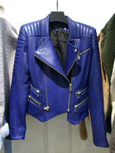 lady genuine sheep leather short jacket 100% real lambskin jacket 2024 - buy cheap