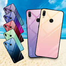 For Huawei Y6 Y7 2019 Glass Case Gradient Tempered Glass Cover For Huawei Y6 Prime Y7 Pro 2019 2018 DUB-LX1 LX3 Luxury cute case 2024 - buy cheap