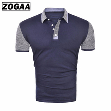 ZOGAA Men Polo Shirt Business Casual Solid Male Short Sleeve Breathable Patchwork 2024 - buy cheap