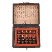 Ábaco aritótico chinês de madeira, 5 linhas vintage com caixa calculadora clássica antiga ferramenta de cálculo colecionável 2024 - compre barato
