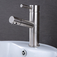 SUS 304 Stainless Steel Pull Out Hot and Cold Water Basin Faucet Single Liver 2024 - buy cheap
