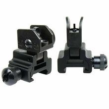 Bugleman Tactical Flip Up Front and Rear Iron Sight Backup Combo Set 2024 - buy cheap