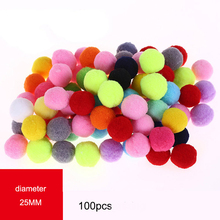 New! 100pcs/lot Pompom 25mm Mini Fluffy Soft Pom Poms Pompones Ball Furball Handmade Crafts DIY for Home Decor Sewing Supplies 2024 - buy cheap