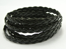32,8 pies negro plano trenzado de polipiel cuerda de joyería cordón plano tejido 5x1mm 2023 - compra barato