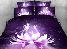 3pcs mystic Buddha lotus flower bedding set Single Full Queen super king size quilt covers purple linens blue black bed sheets 2024 - buy cheap