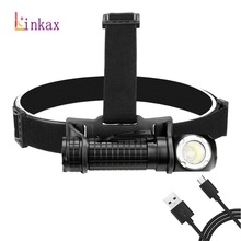 5 Modes XM-L2 LED Headlight Magnetic Clip Head Torch USB Rechargeable 18650 Battery Headlamp Camping Hunting Flashlight 2024 - buy cheap