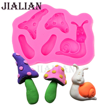 3D Snail Mushroom fondant silicone mold DIY Cake Decorating Tools cooking Baking Sugar Craft mould T0510 2024 - buy cheap