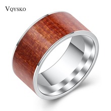 Stainless Steel Ring Men's Wedding Ring Retro Wood Grain Design Fashion Party Gift 2024 - buy cheap