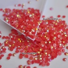 1000 pcs 3mm ss12 AB Milk Jelly Colorful Resin Round Flatback Rhinestones DIY Nail Art Decoration Beads Red AB J03 2024 - buy cheap