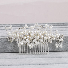 SLBRIDAL Silver Color Pearls Bridal Hair Comb Wedding Headpiece Headdress Hair accessories 2024 - buy cheap