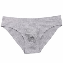 Mens Underwear briefs Low Waist Breathable Cotton Modal U Convex Solid Color Sexy Seamless Man Pants 3D Pouch Plus Size 2024 - buy cheap