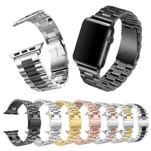 De Metal clássico de Aço Inoxidável Relógio Banda para Apple 5 44mm 40mm 38mm 42 milímetros Link Pulseira Pulseira para IWatch Série 1 2 3 4 Pulseira 2024 - compre barato