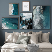 Mountain Beach Sea Coconut Tree Landscape Wall Art Canvas Painting Nordic Posters And Prints Wall Pictures For Living Room Decor 2024 - buy cheap