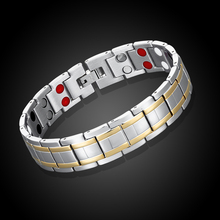 New Magnetic Hematite Bracelet and Bangle Men's Health Gold Stainless Steel Four Element Energy Jewelry Bracelet Christmas Gift 2024 - buy cheap