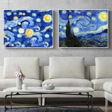 Starry Night Canvas Painting Decoration Room Decor Poster Canvas Pictures No Frame Famous painters Vincent Van Gogh Oil Painting 2024 - buy cheap