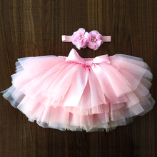 Baby Girls Tulle Tutu Bloomers Infant Newborn Diapers Cover 2pcs Short Skirts+Headband Set Girls Skirts Rainbow Skirt 2024 - купить недорого