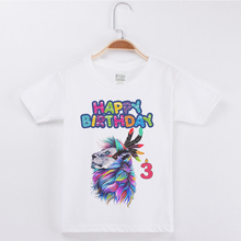 Brand New Child Birthday Boy Short Sleeve Kids T-Shirts Tops Casual Cotton Girls Clothes Lion Printed O-Neck Fashion Tee Shirt 2024 - buy cheap