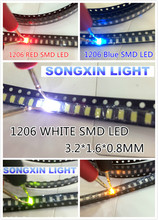 (1000 pieces/lot) 5color*200pcs  1206 SMD White Red Blue Green Yellow 20pcs each Super Bright 1206 SMD LED Diodes Package Kit 2024 - buy cheap