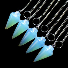 (5 pieces/lot)  Wholesale Natural Opal Opalite Pendulum Pendant Bead 35x15mm Free Shipping Fashion Jewelry ZY5185 2024 - buy cheap