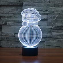 Luminária de led com luz de natal 3d, usb, produto criativo, lâmpada noturna de mesa, novidade, luminária 3d 2024 - compre barato