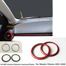 Car inner garnish Cover front dashboard Speaker Sound ring Audio Trim Frame 2pcs For Mazda 2 Demio 2015 2016 2017 2018 2024 - buy cheap