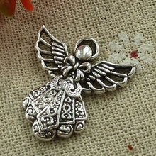 114 pieces tibetan silver angel charms 26x24mm #3121 2024 - buy cheap